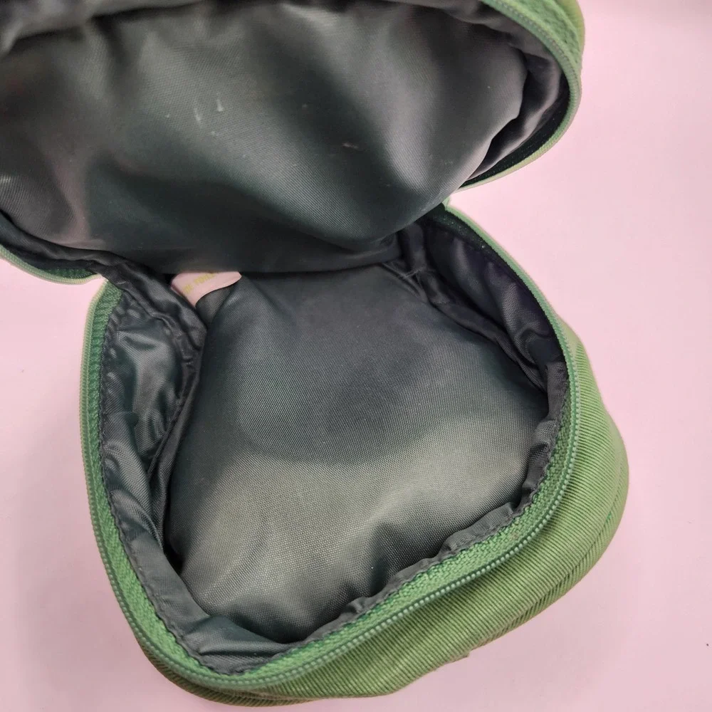Parfums Christian Dior Vintage Green Ribbed Toiletry Cosmetic Pouch Makeup Bag